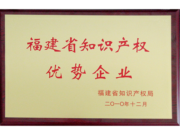 福建省知識(shí)產(chǎn)權(quán)優(yōu)勢(shì)企業(yè)證書(shū)